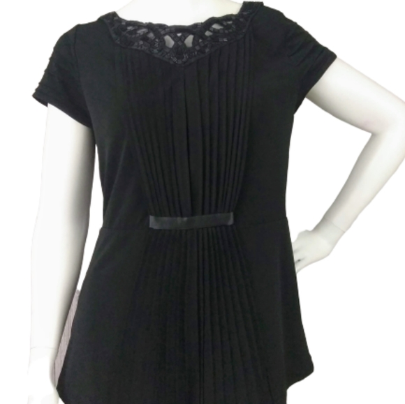 BCBGMaxAzria Tops - BCBG Maxazria Black beaded blouse sz M